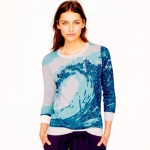 EUC J Crew Collection Metallic Wave Sweater, Sz M